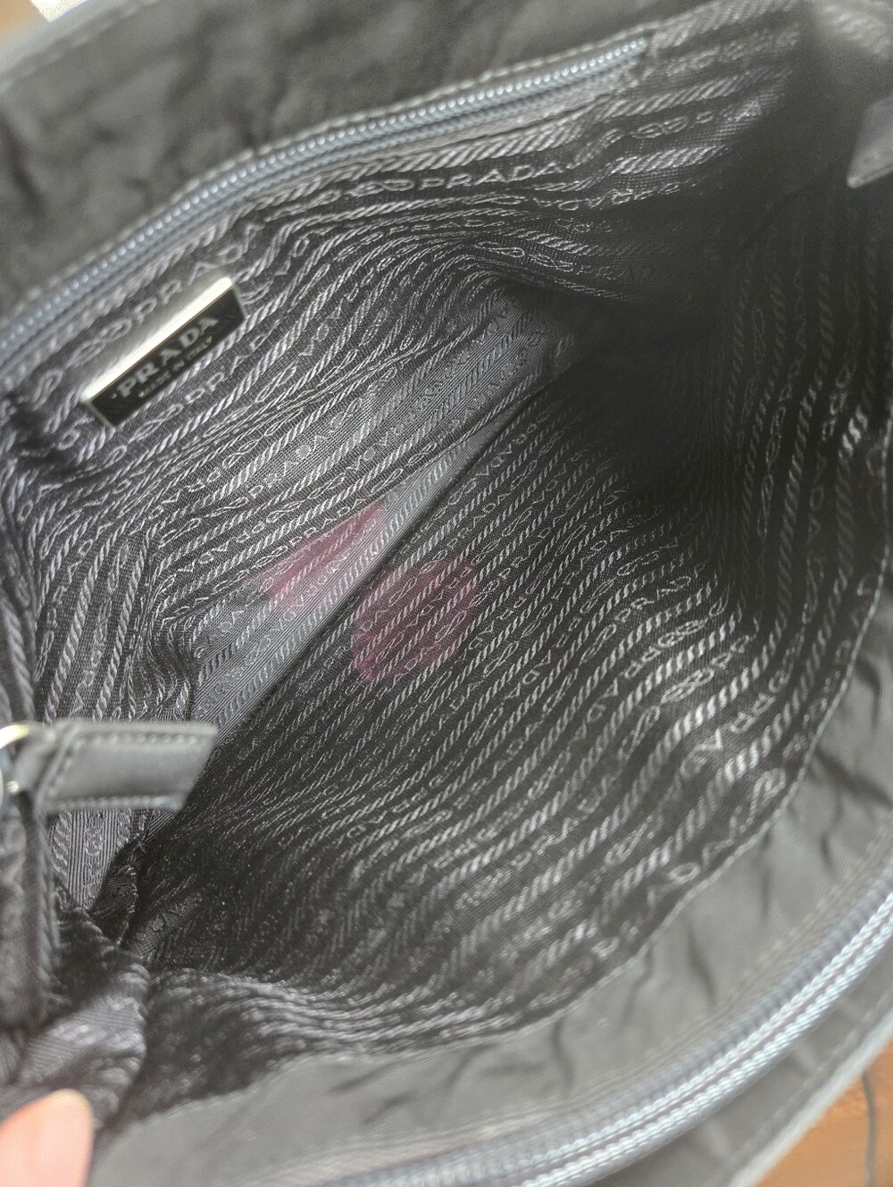 Vintage Y2K Prada Nylon Shoulder Bag Black Authentic Early 2000s - Picture 8 of 16